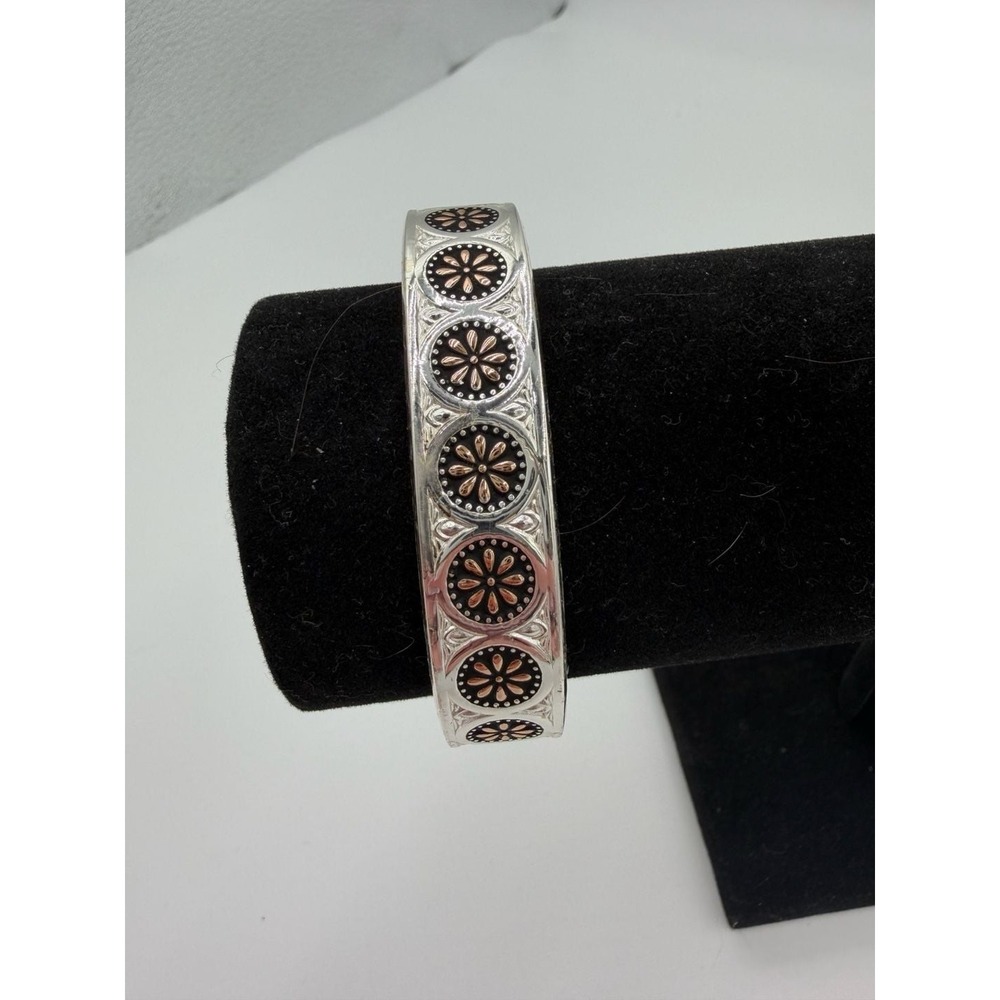 Montana Silversmiths Western Floral Engraved Silver Copper Cuff Bracelet BC1055
